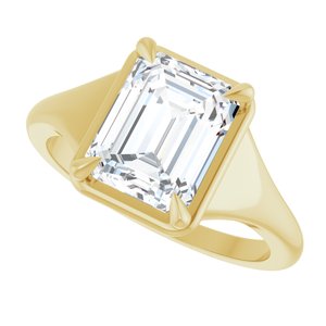 10K Yellow Gold 9x7 mm Emerald Ring Mounting – image 8