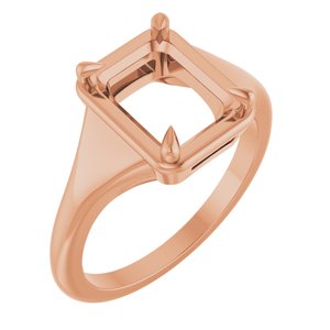 10K Rose Gold 9x7 mm Emerald Ring Mounting – image 2