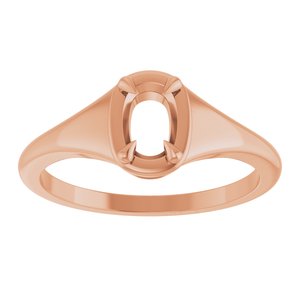 14K Rose Gold 6x4 mm Elongated Cushion Ring Mounting – image 6