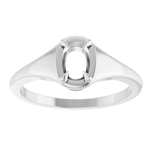 Continuum Sterling Silver 6x4 mm Elongated Cushion Ring Mounting – image 6