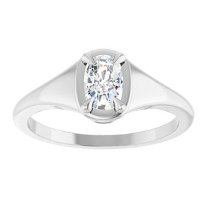 Platinum 6x4 mm Elongated Cushion Ring Mounting – image 5