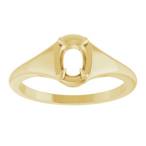 10K Yellow Gold 6x4 mm Elongated Cushion Ring Mounting – image 6