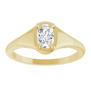 18K Yellow Gold 6x4 mm Elongated Cushion Ring Mounting – image 5