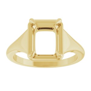 10K Yellow Gold 9x7 mm Emerald Ring Mounting – image 6