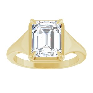 10K Yellow Gold 9x7 mm Emerald Ring Mounting – image 5