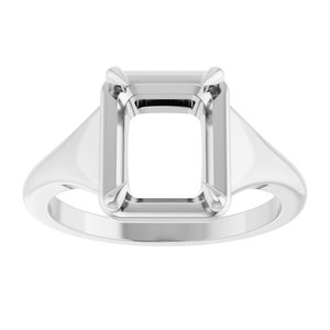 Platinum 9x7 mm Emerald Ring Mounting – image 6
