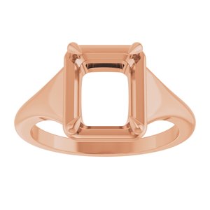 14K Rose Gold 9x7 mm Emerald Ring Mounting – image 6