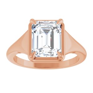 18K Rose Gold 9x7 mm Emerald Ring Mounting – image 5