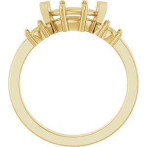 14K Yellow Gold 9x4.5 mm Marquise Ring Mounting – image 4
