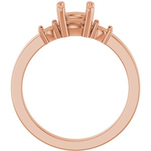 10K Rose Gold 5.5x5.5 mm Cushion Ring Mounting – image 4