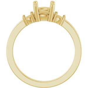 10K Yellow Gold 5.5x5.5 mm Cushion Ring Mounting – image 4