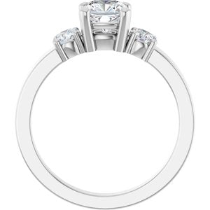 Continuum Sterling Silver 5.5x5.5 mm Cushion Ring Mounting – image 3