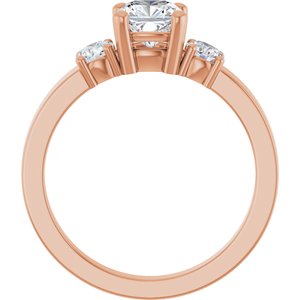 10K Rose Gold 5.5x5.5 mm Cushion Ring Mounting – image 3