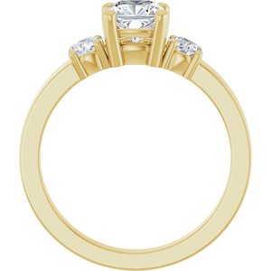 10K Yellow Gold 5.5x5.5 mm Cushion Ring Mounting – image 3