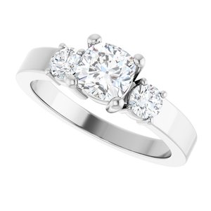 10K White Gold 5.5x5.5 mm Cushion Ring Mounting – image 8