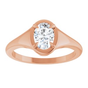 10K Rose Gold 7x5 mm Oval Ring Mounting – image 5