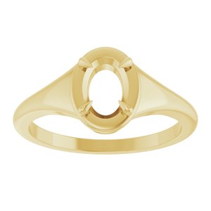 10K Yellow Gold 7x5 mm Oval Ring Mounting – image 6