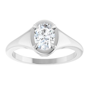 14K X1 White Gold 7x5 mm Oval Ring Mounting – image 5