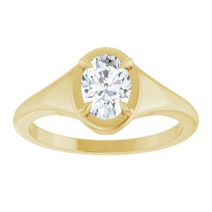 18K Yellow Gold 7x5 mm Oval Ring Mounting – image 5