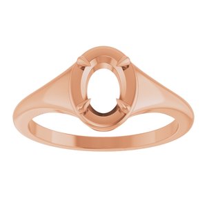 14K Rose Gold 7x5 mm Oval Ring Mounting – image 6