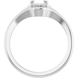 18K White Gold 7x5 mm Oval Ring Mounting – image 4