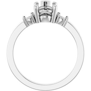 14K X1 White Gold 9x6 mm Pear Ring Mounting – image 4