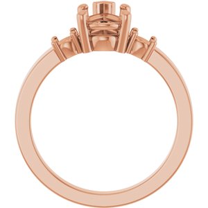 10K Rose Gold 9x6 mm Pear Ring Mounting – image 4
