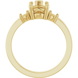 18K Yellow Gold 9x6 mm Pear Ring Mounting – image 4
