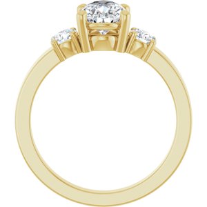 14K Yellow Gold 9x6 mm Pear Ring Mounting – image 3