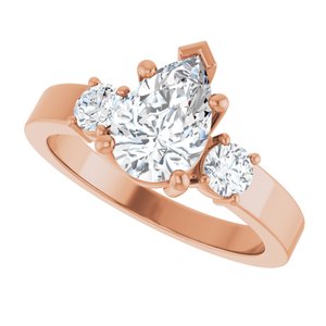 10K Rose Gold 9x6 mm Pear Ring Mounting – image 8