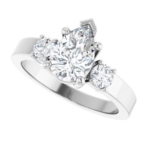 14K X1 White Gold 9x6 mm Pear Ring Mounting – image 8