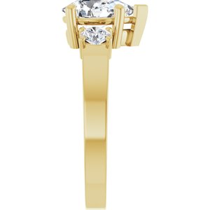 14K Yellow Gold 9x6 mm Pear Ring Mounting – image 7