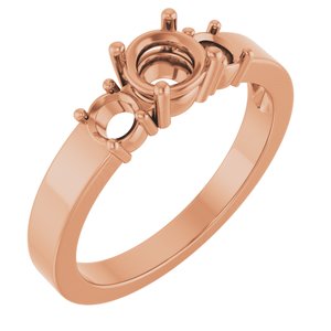 10K Rose Gold 5.2 mm Round Ring Mounting – image 2
