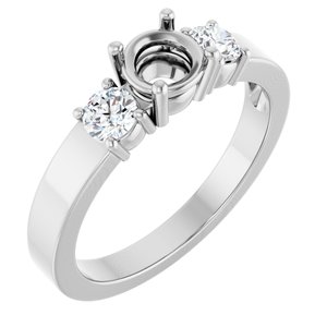 Sterling Silver 5.2 mm Round Ring Mounting – image 2