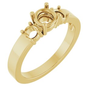 14K Yellow Gold 5.2 mm Round Ring Mounting – image 2