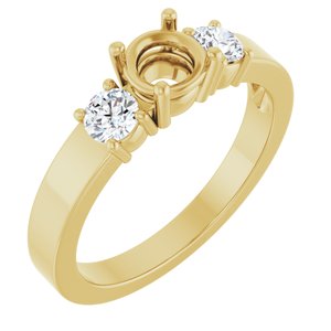 14K Yellow Gold 5.2 mm Round Ring Mounting – image 2