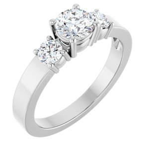 14K White Gold 5.2 mm Round Ring Mounting