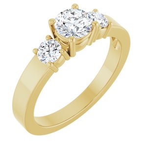 14K Yellow Gold 5.2 mm Round Ring Mounting