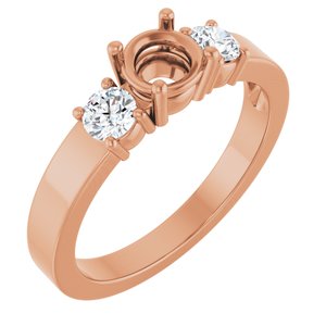 14K Rose Gold 5.2 mm Round Ring Mounting – image 2