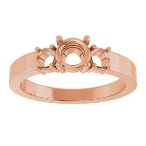 10K Rose Gold 5.2 mm Round Ring Mounting – image 6