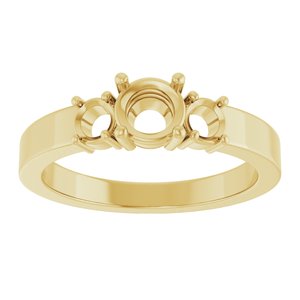 14K Yellow Gold 5.2 mm Round Ring Mounting – image 6