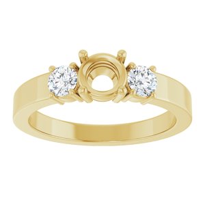14K Yellow Gold 5.2 mm Round Ring Mounting – image 6