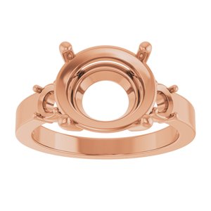 10K Rose Gold 12x10 mm Oval Ring Mounting – image 6