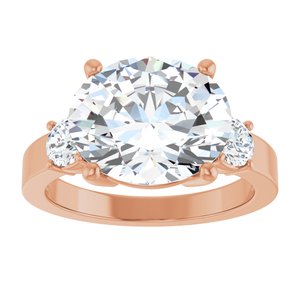 10K Rose Gold 12x10 mm Oval Ring Mounting – image 5