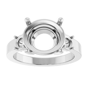 Sterling Silver 12x10 mm Oval Ring Mounting – image 6