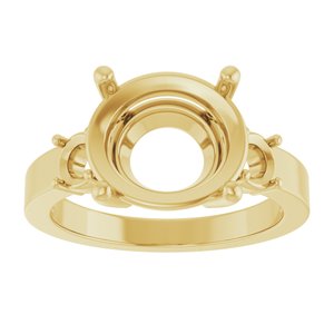 14K Yellow Gold 12x10 mm Oval Ring Mounting – image 6