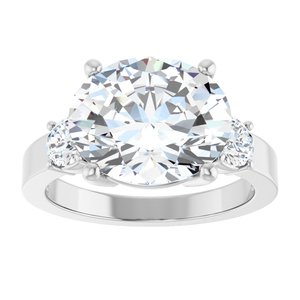 Sterling Silver 12x10 mm Oval Ring Mounting – image 5