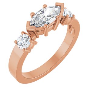 18K Rose Gold 9x4.5 mm Marquise Ring Mounting