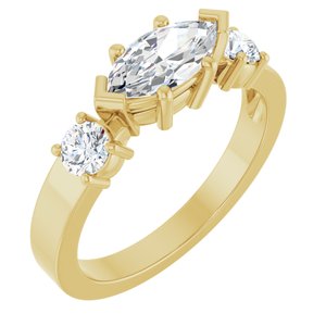 10K Yellow Gold 9x4.5 mm Marquise Ring Mounting