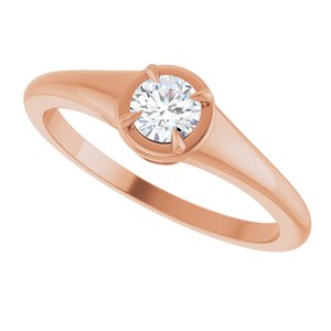 10K Rose Gold 4.1 mm Round Ring Mounting – image 8
